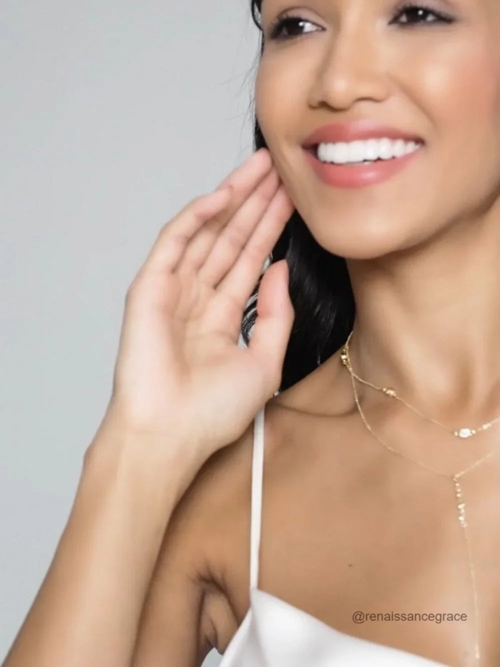Layered Lariat Necklace Set Gold Plated CZ Y-Shaped Choker Wedding Jewelry